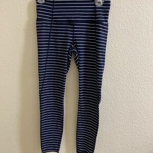 Athleta Navy White Stripes Legging 23.5” Inseam‎